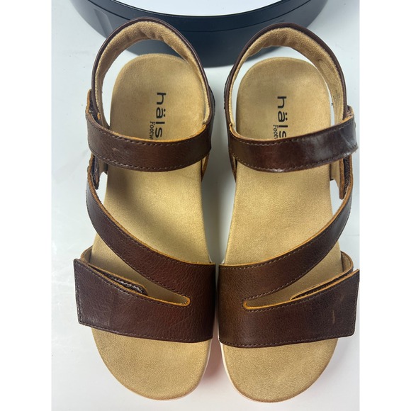 Halsa Denia Brown Leather Comfortable Arch Support Orthopedic Sandals Women 8W - Picture 16 of 17